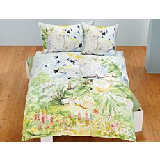 Parure de lit avec cacatoès assis sur une branche de citronnier – Taie d'oreiller – 65x65 cm