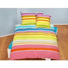 Parure de lit à rayures colorées