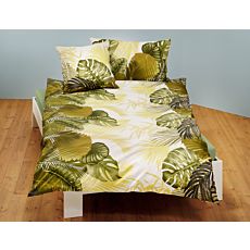 Parure de lit avec feuilles de jungle vertes