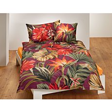 Parure de lit avec un motif moderne de fleurs et de feuilles – Taie d'oreiller – 65x100 cm