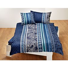 Parure de lit orné d'un mélange de rayures et d'un motif floral – Taie d'oreiller – 50x70 cm