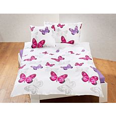 Parure de lit orné de papillons pink-lilas