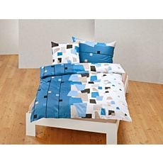Parure de lit à motif abstrait de carrés – Taie d'oreiller – 50x70 cm