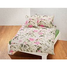 Parure de lit avec un motif floral frais sur fond vert