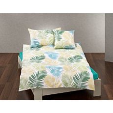 Linge de lit orné de feuilles de palmier vertes – Taie d'oreiller – 50x70 cm