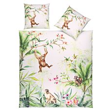 Linge de lit au design tropical et animaux sauvages