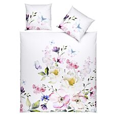 Linge de lit au design floral aquarelle