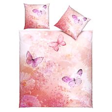 Linge de lit orné de papillons et de fleurs délicates