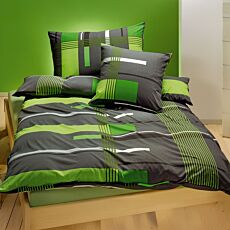 Linge de lit en jersey à rayures, vert