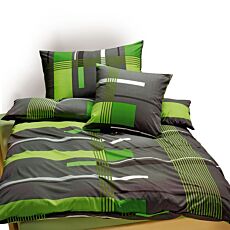 Linge de lit en jersey à rayures, vert