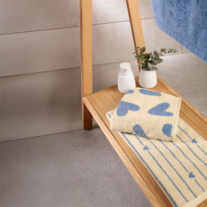 Linge éponge Cawö Hearts avec motif cœur raffiné tissé