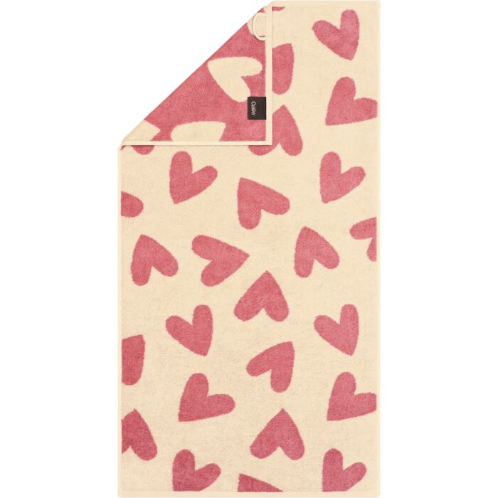 Linge éponge Cawö Hearts avec motif cœur raffiné tissé