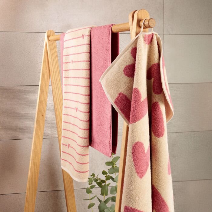 Linge éponge Cawö Hearts avec motif cœur raffiné tissé