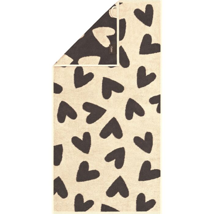 Linge éponge Cawö Hearts avec motif cœur raffiné tissé