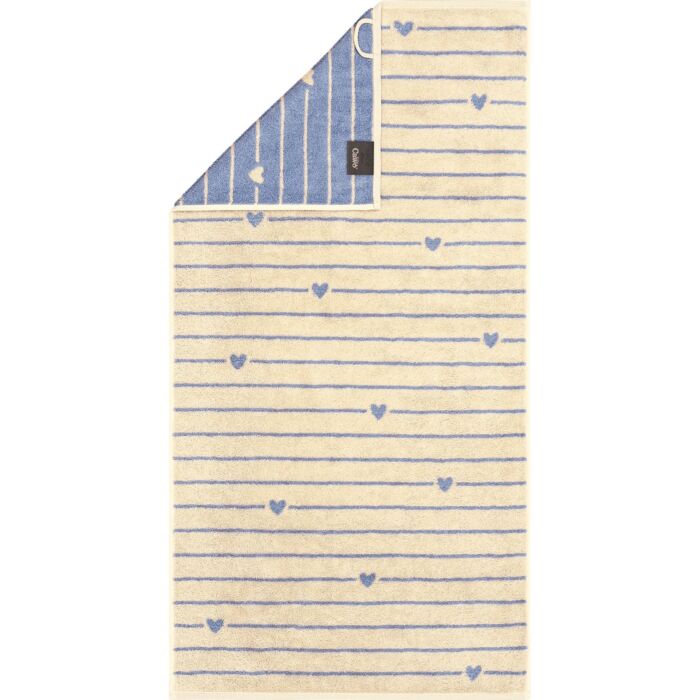 Linge éponge Cawö Lines & Hearts avec motif raffiné de lignes et de cœurs tissés
