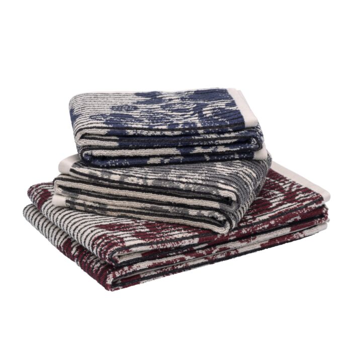 Linge éponge de haute qualité à rayures verticales et motif floral