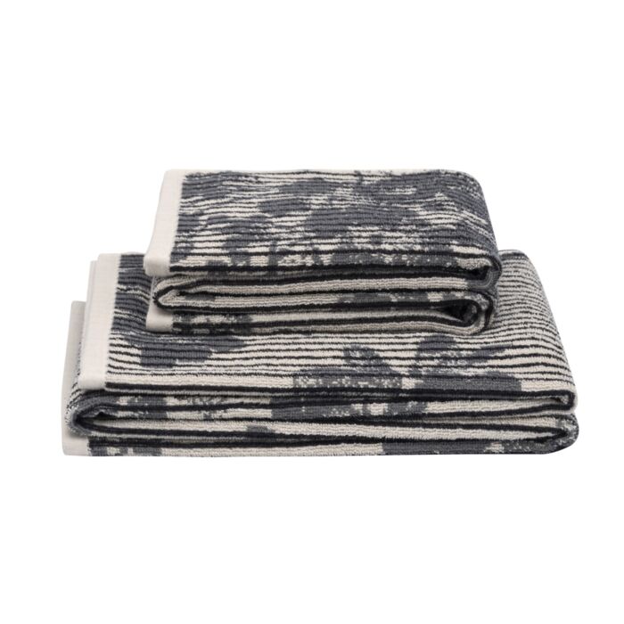 Linge éponge de haute qualité à rayures verticales et motif floral