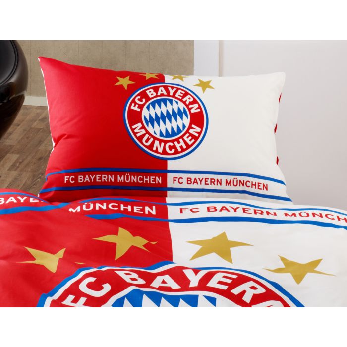 80 x 80 cm FC Bayern M/ünchen Parure de lit r/éversible 100 /% flanelle de coton de qualit/é allemande Mia San Mia Alianz Arena Football FCB avec fermeture /Éclair 135 x 200