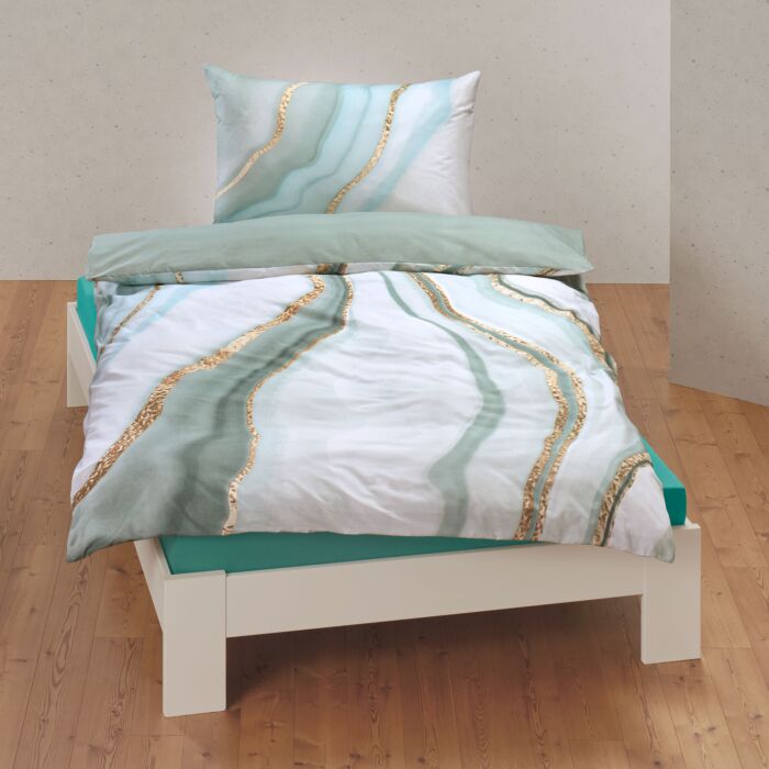 Parure de lit avec design à vagues élégant main product photo
