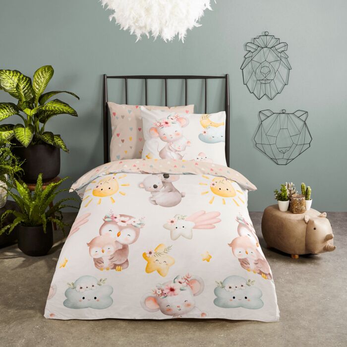 Parure de lit avec tendres familles d’animaux