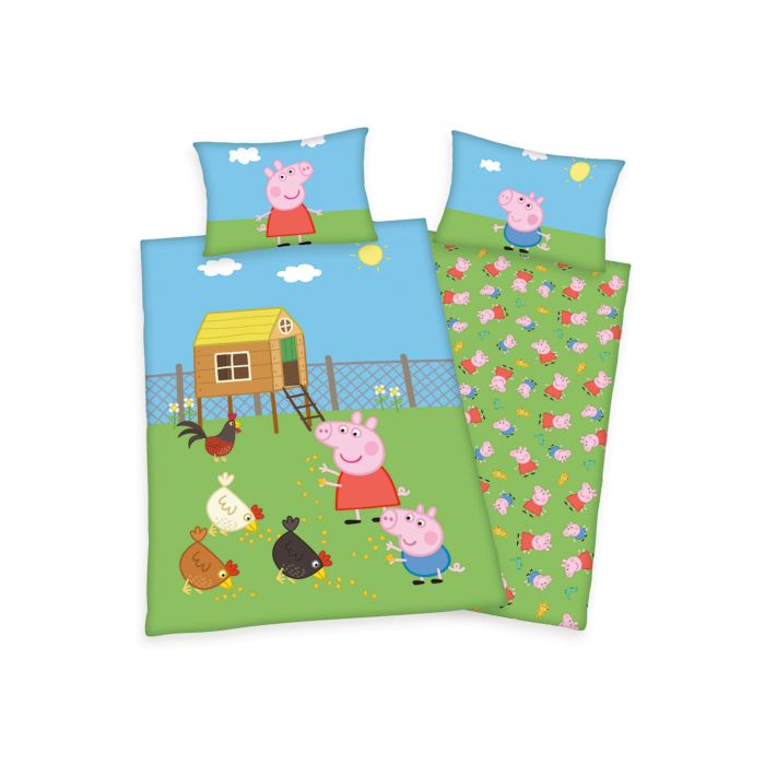 Parure de lit avec Peppa et George sur une ferme main product photo