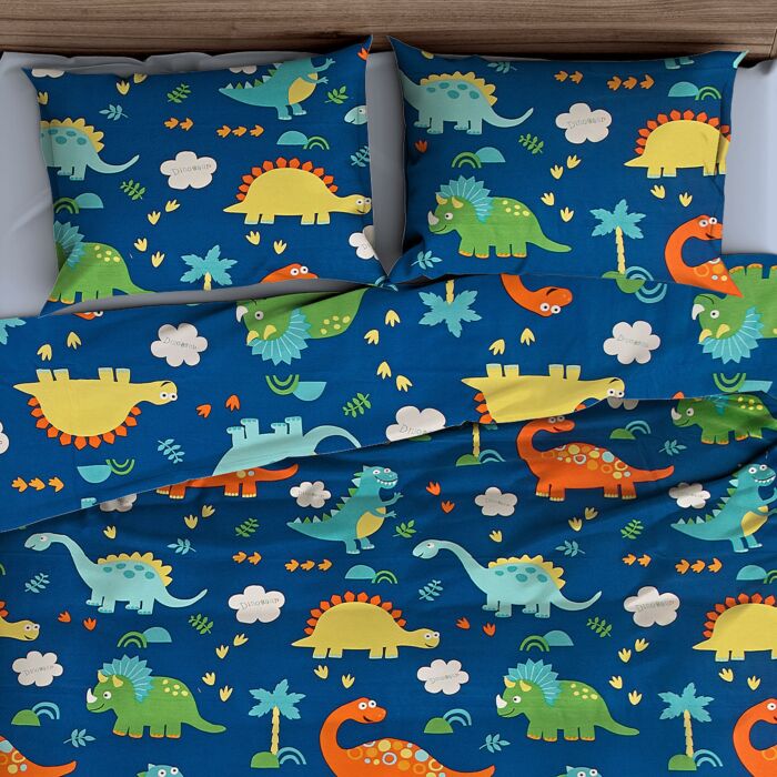 Parure de lit joyeuse avec des dinosaures