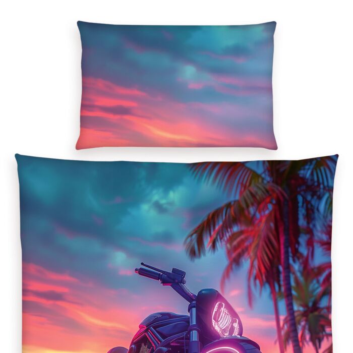Parure de lit coucher de soleil néon