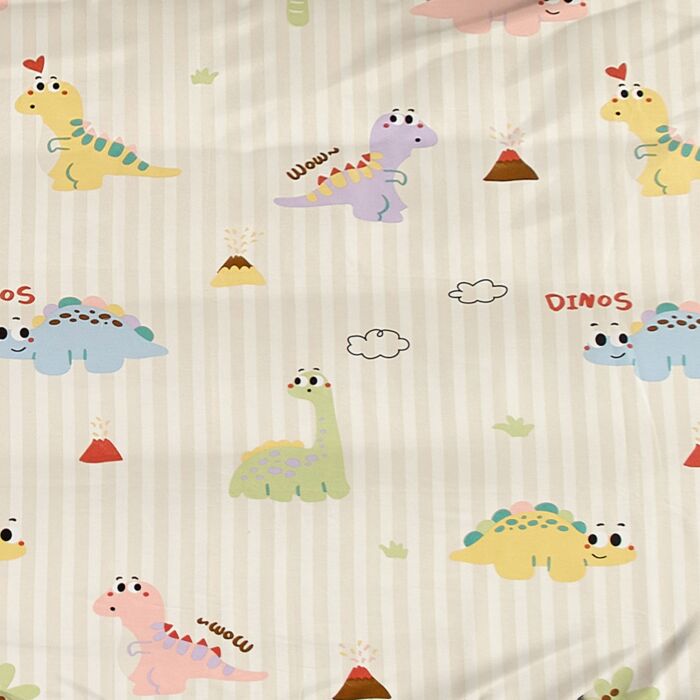 Linge de lit avec des dinosaures joyeux
