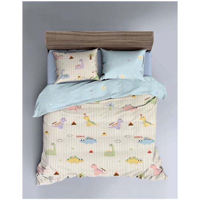 Linge de lit avec des dinosaures joyeux
