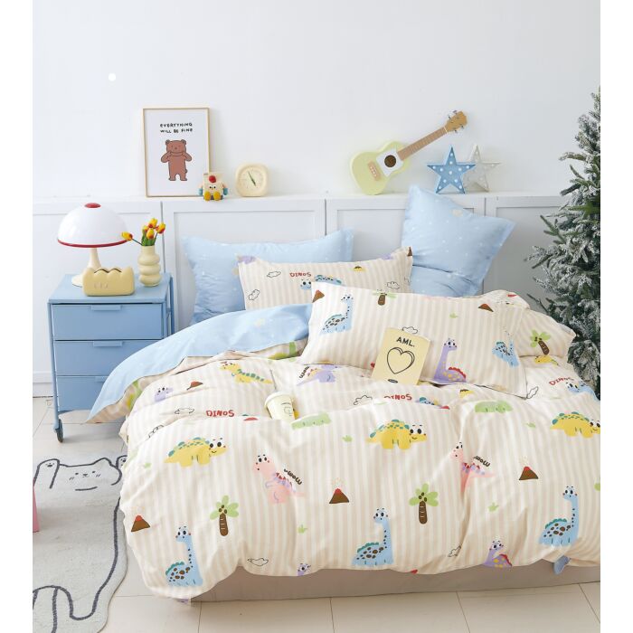Linge de lit avec des dinosaures joyeux