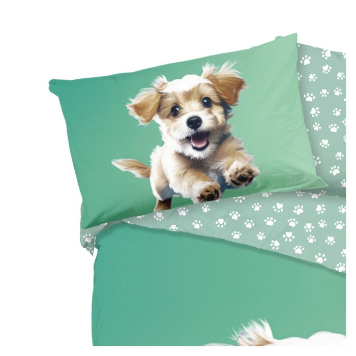 Parure de lit avec chien joueur