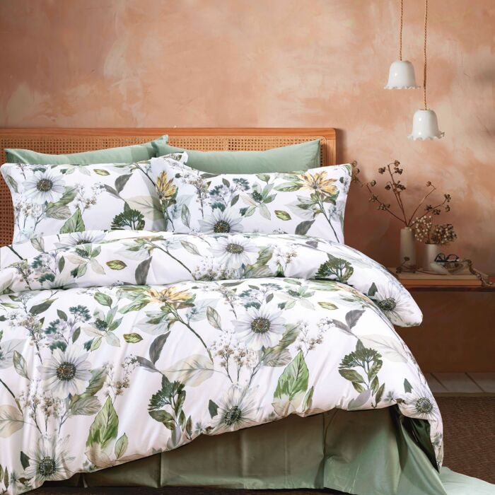 Linge de lit imprimée fleurs