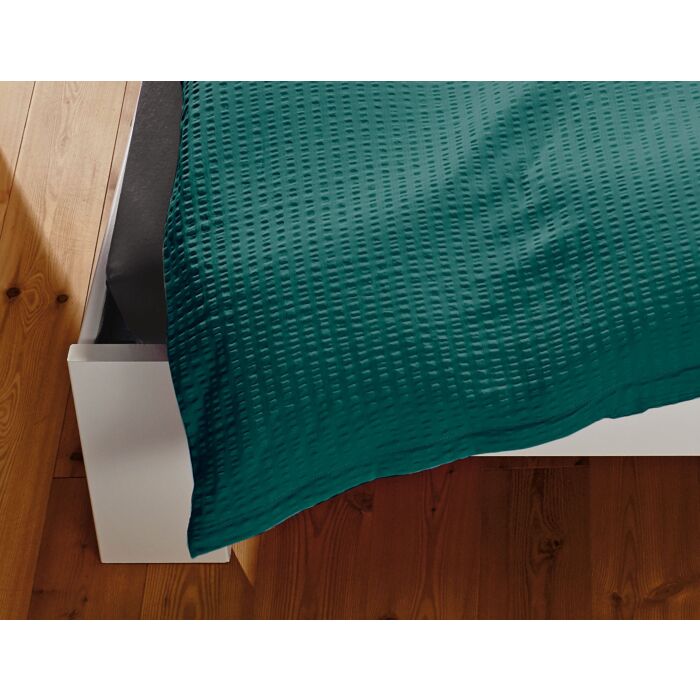 Parure de lit en satin seersucker uni
