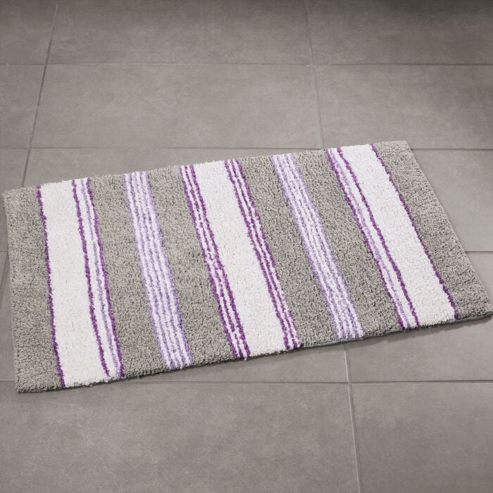 Tapis de bain rayé joliment coloré