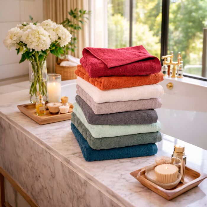 Linge éponge à joli tissage en relief