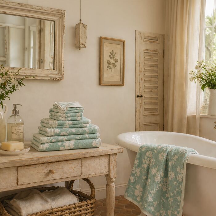 Linge de bain avec motif floral élégant