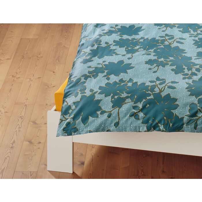 Draps-housses aux coloris assortis: curry, pétrole