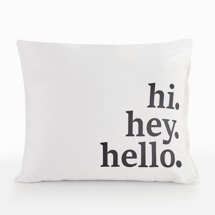 Taie d’oreiller en twill au design typographique moderne