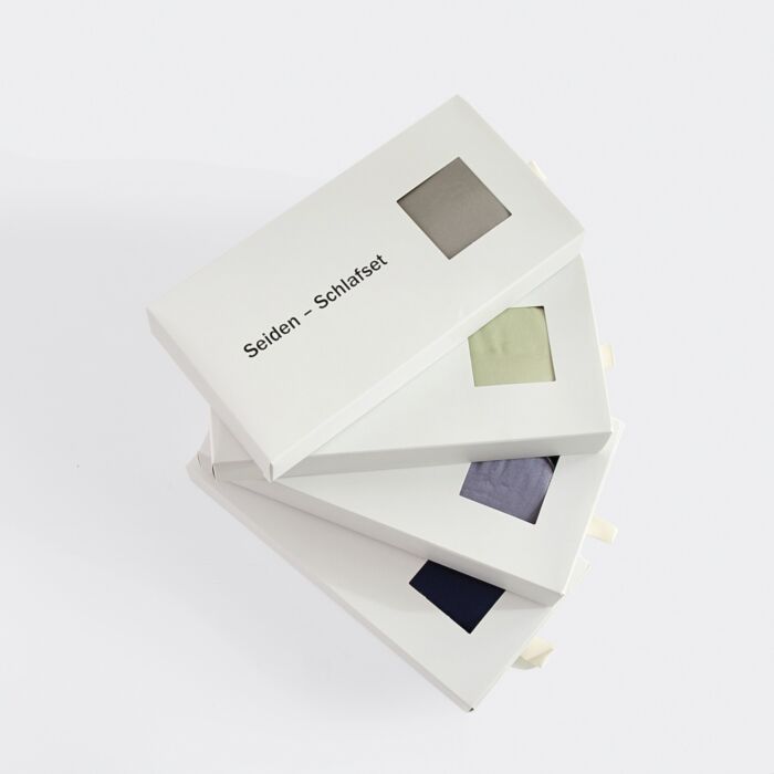 Coffret en soie : taie d’oreiller et masque de nuit
