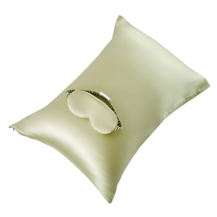 Coffret en soie : taie d’oreiller et masque de nuit