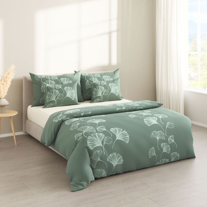 Linge de lit avec motif ginkgo