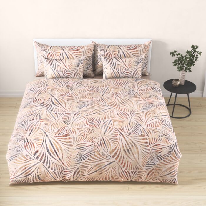 Linge de lit orné d'un élégant motif de feuilles