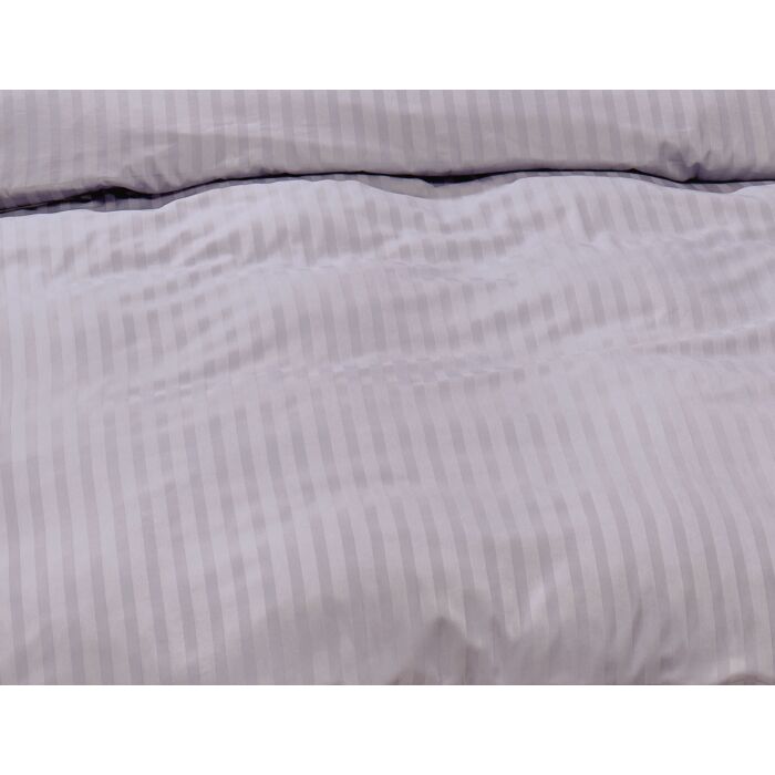 Linge de lit en satin bio uni à rayures