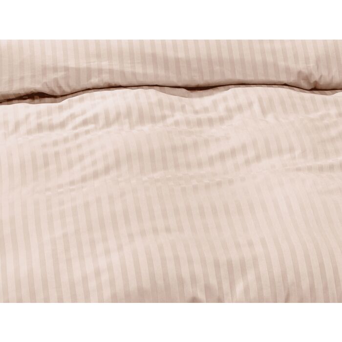 Linge de lit en satin bio uni à rayures