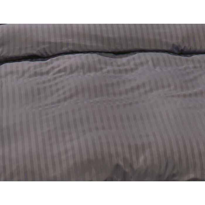 Linge de lit en satin bio uni à rayures