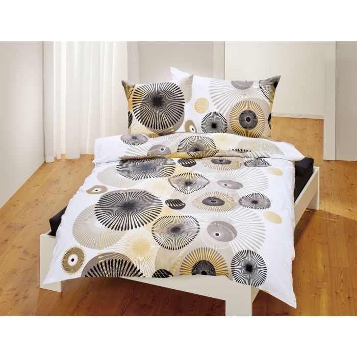 Linge de lit avec motif artistique de cercles main product photo