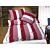 Linge de lit rouge et blanc avec edelweiss