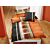 Parure de lit au motif branché en orange-anthracite